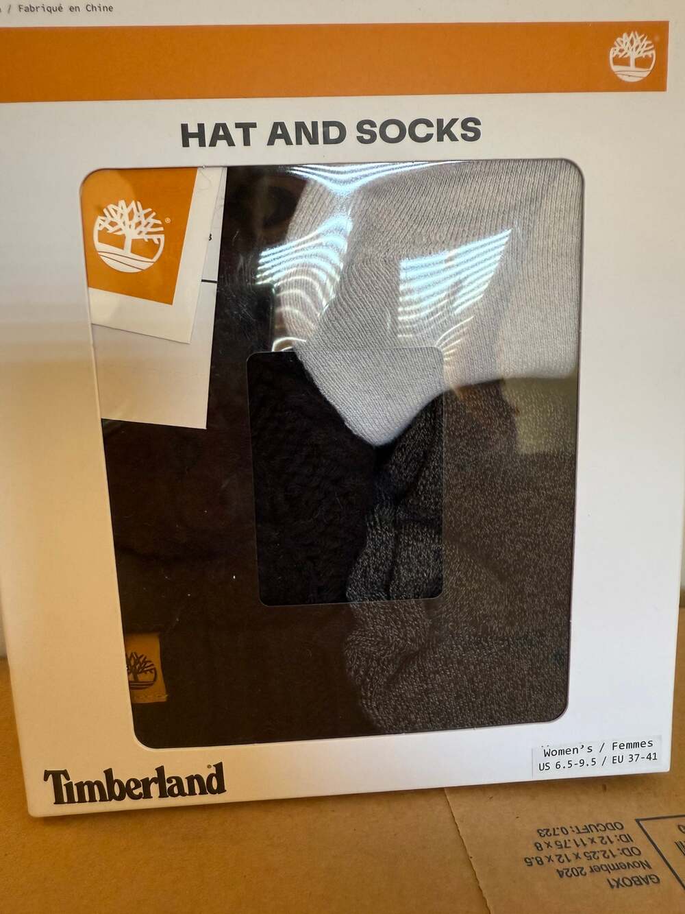 Timberland Black Knit Beanie Hat & Sock Gift Set